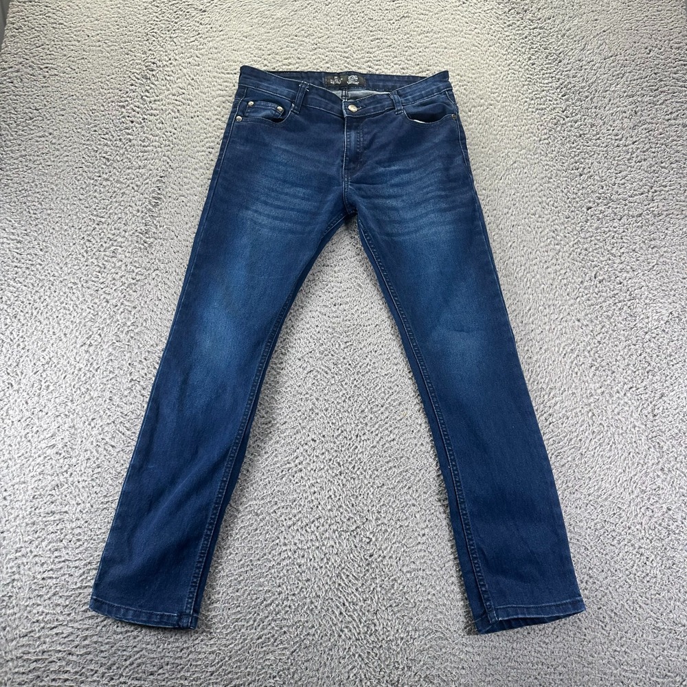 Public Record Jeans Big Boys 12 Blue Denim Skinny Leg Slim Fit Stretch Workwear